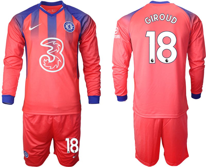 Men 2021 Chelsea away Long sleeve #18 soccer jerseys->chelsea jersey->Soccer Club Jersey